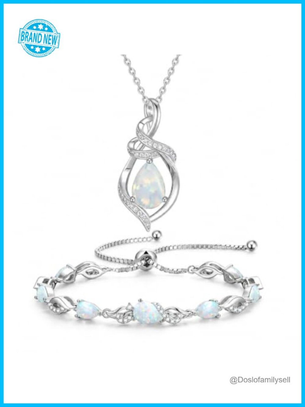 Opal Bracelet & Necklace Set Jewelry Set